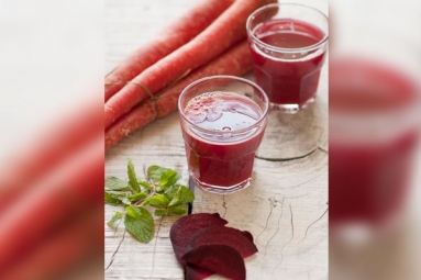 Glass of Beetroot-Carrot Juice for Eye Health and Skin Glow