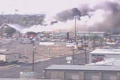 Fire Fighters Battling Debris Fires In Phoenix