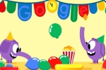 google marks new year, christmas google doodle, google doodle marks new year s eve with a pair of cute elephants, Parrot