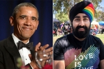 sikh man, pride month 2019, pride month 2019 sikh man s rainbow turban impresses barack obama, Sikh man