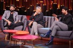 koffee with karan prabhas episode, koffee with karan baahubali team episode, baahubali trio shares coffee couch on koffee with karan, Director rajamouli