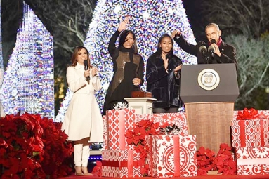 Obama lights National Christmas Tree for final time