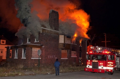 Phoenix Fire Fighters Combat Second Fire Alarm In Vacant Building