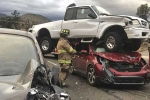 Arizona, pickup crash in Arizona, pickup crash in arizona is a good cue of why seat belts are important, Freak accident