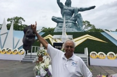 63 year old Indian American Cycles against Gun Violence