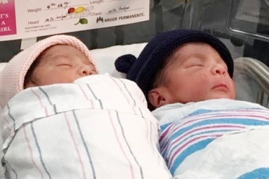 Twin brothers born in two different years