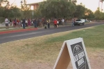 mesa police, Protesters gather around mesa Police quarters, protesters gather at mesa police hq as the agency faces scrutiny for use of force, Mesa police