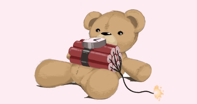 Delivery boy picks a bear bomb unknowingly