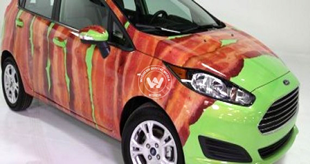 Bacon wrapped Fiesta Ford for the new millennial},{Bacon wrapped Fiesta Ford for the new millennial