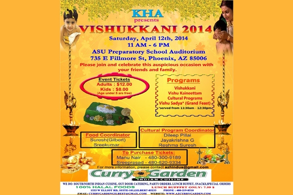 Arizona gearing up to celebrate Vishu with KHA},{Arizona gearing up to celebrate Vishu with KHA